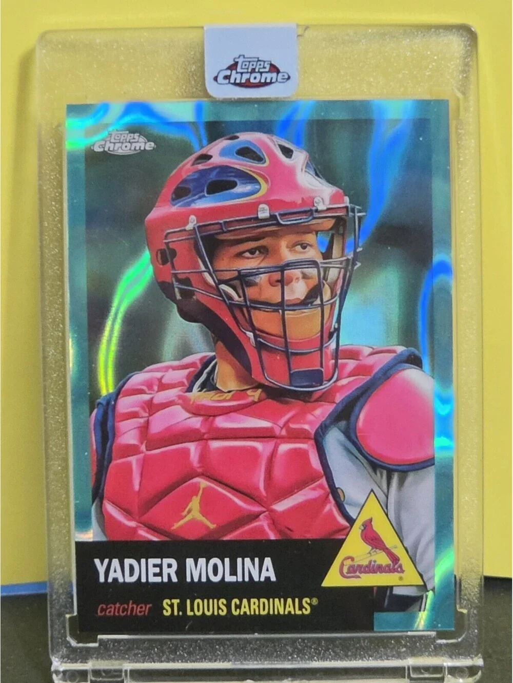2022 Topps Chrome YADIER MOLINA Wave Lava Refractor Numbered, Sealed & Encased